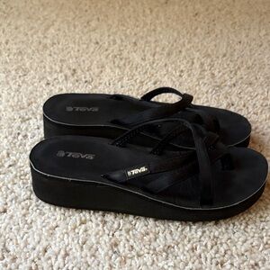 Teva Women's Black Strappy Platform Sandals